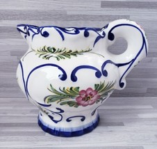 Vintage RCCL Made in Portugal Art Pottery Hand Painted 16 oz. Pitcher Jug - £21.49 GBP