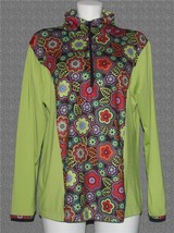 VTG Wahine Sport Flower Power Front Chartreuse Green 1/4 Zip Active Top ... - $543.47 MXN