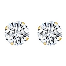 2.00ct Künstlicher Diamant Ohrringe 14K Gelb Vergoldet Solitär Ohrstecker Damen - £32.37 GBP