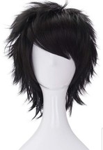 morvally Short Messy Black Heat Resistant Synthetic Hair Wig Lot 35S - £11.39 GBP