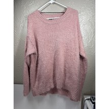 Sanctuary Fuzzy Soft Crew Neck Dolman Sweater Dusty Pink Eyelash Sweater... - $21.95