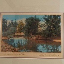 c1920 Wallace Nutting &quot;The Swimming Pool&quot; Hand colored Photographic Print - $148.50