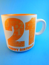 Happy Birthday age 21 Gift Mug Orange Hallmark 21st - $9.89