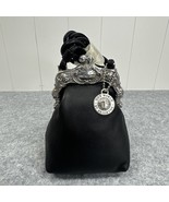 Brighton One World Crossbody Black Leather Purse Silver Cherubs Kiss Clasp - $79.57 CAD