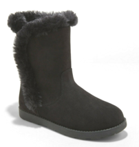 Cat &amp; Jack Big Girls&#39; Black Microsuede Hadlee Faux Shearling Fur Winter ... - £11.79 GBP