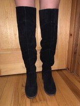 Lucky Brand LP Ralsky Black Suede Tall High Knee Boots Women’s 7M/37 Used - £30.77 GBP