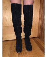 Lucky Brand LP Ralsky Black Suede Tall High Knee Boots Women’s 7M/37 Used - £30.85 GBP