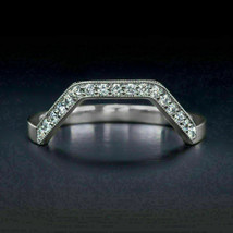 0.10Ct Round Cut Moissanite Eternity Wedding Band Ring 925 Sterling Silver - £70.60 GBP