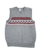 Gymboree Boys Argyle Sweater Vest Gray/Red Size L - $239.89 MXN