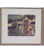 Stan Galli Bobcat &amp; Kittens Print 20 X 22 3/4 Weyerhaueser Wildlife 1960&#39;S - £28.39 GBP