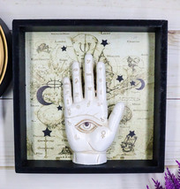 All Seeing Eye Fortune Teller Chirology Palmistry Hand Palm Wall Decor W/ Frame - £25.17 GBP