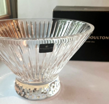 Royal Doulton Crystal Manhattan 9" Pedestal Centerpiece Bowl 6" Deep New... - $58.01