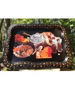 Vintage Coca Cola Metal Serving Tray Lap Buffet Themed Black 18 5/8&quot; x 1... - $522.06 MXN