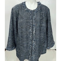 Catherines 4X Jacket NEW 3/4 Sleeves Woven with Lining &amp; Silver Sparkle - $26.50