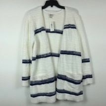 Style&amp;CO Womens Size Large Winter White Combo Mix Yarn Open Front Sweater NEW - £16.88 GBP