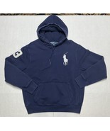 Polo Ralph Lauren Hoodie Mens Large Navy Blue BIG Pony Sweatshirt Pullov... - $758.08 MXN