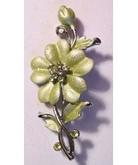 Vintage Frosted Lime Green Brooch Pin Stunning - £47.66 GBP