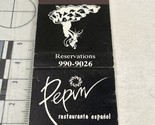 Vintage Matchbook Cover  Pepin Restaurant Español Scottsdale, AZ  gmg  U... - £9.89 GBP