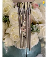 Woodstock Rose Quartz Heart Wind Chime NIB Crystal Love Soothing Indoor Outdoor - $25.95