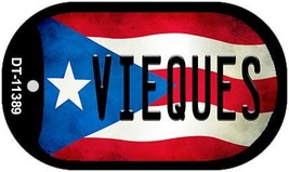 Vieques Puerto Rico State Flag Novelty Metal Dog Tag Necklace DT-11389 - £12.82 GBP