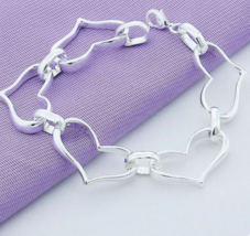 Sterling silver heart link bracelets - $20.00