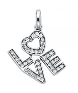 14K Gold Cubic Zirconia &quot;LOVE&quot; Pendant in 14K Yellow or White Gold - $266.89 CAD