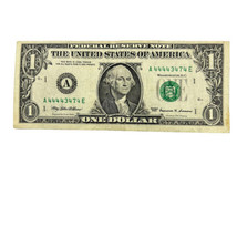 Fancy Serial Number One Dollar Bill Series 1999 Six of a Kind 4s Near So... - £29.38 GBP