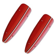 58 59 60 Chevy Corvette Red Tail Light Turn Signal Lamp Lenses w/ Stainless Pair - £61.05 GBP