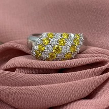 1.20 Carats Rond Blanc Intense Jaune Labo Grown Diamant Mariage Bande 14... - $20,061.70 MXN