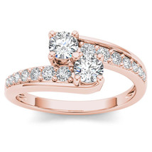 Authenticity Guarantee 
14K Rose Gold 5/8ct TDW Two-Stone Diamond Engagement ... - £787.59 GBP