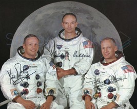 Apollo 11 Crew Neil Armstrong Buzz Aldrin Michael Collins Signed 8x10 Glossy Pho - £13.58 GBP