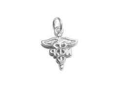 NP Nurse (Practitioner Caduceus) Charm Pendant.925 Sterling Silver - £23.77 GBP
