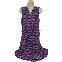 a.n.a A New Approach Shift Dress Small Pink Purple Geometric Hi Low Ruffles - €16,13 EUR