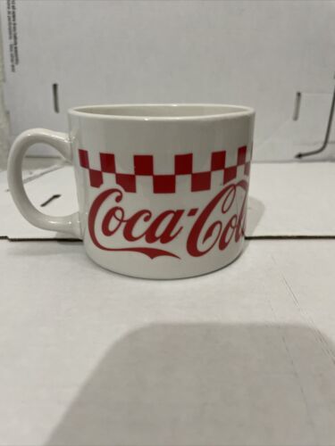 1 Vintage Gibson Coca-Cola Checkered Logo Soup/coffee Mug 1999 4” Dia - $4.99