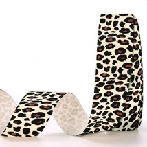 Leopard Print Grosgrain Ribbons For Crafts - 1.5"X 3 Yards Wired Ribbon Roll Bro - £10.62 GBP
