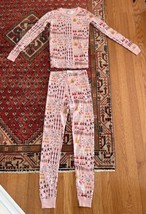 Hanna Andersson 12 Days Of Christmas Pajama Set Kids Size 10 140 pink long slv - £23.71 GBP