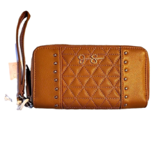 Cognac Tan Jessica Simpson Studded Wallet Clutch Name LILY 8&quot; x 4&quot; NWT - £26.14 GBP