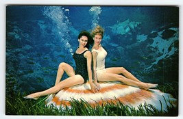 Weeki Wachee Springs Mermaid Postcard Two Swimsuit Women Underwater Show Florida - £10.09 GBP
