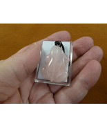 anv-frog-3 lil pink Rose Quartz Frog gemstone carving Pendant NECKLACE a... - $16.70 CAD