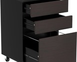 Yitahome 3 Drawer Mobile File Cabinet, Dark Walnut, Wood Under Desk Storage - $110.99