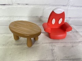 Disney Mickey Mouse Clubhouse Toy Red Chair Figure and Table Replacement... - $10.40
