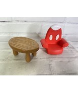 Disney Mickey Mouse Clubhouse Toy Red Chair Figure and Table Replacement... - $12.00