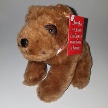 2 VTG 1996 Purina Pets For People Brown Puppy Dog Plush Lot 6&quot; Stuffed T... - £11.93 GBP