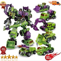 Nbk Green 6 in 1 Devastator Transformation Gravity Builder Figure Toy Kids Set - £102.21 GBP+