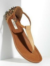 Vera Wang Gladiator Mia Tan Flat Studded Sandals Shoes 6M - £31.96 GBP