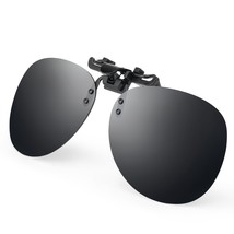 Costyle Black Grey Retro Polarized Clip on Flip up Plastic Sunglasses Driving Fi - £14.85 GBP