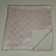 Mini Muffin Girl Baby Blanket Lovey Pink Fleece Quilted White Sherpa Soft 30x30 - £15.76 GBP