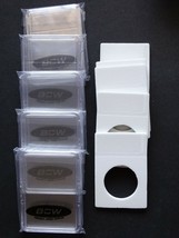 (5) BCW Half Dollar Coin Display Slab With Foam Insert - White - Coin - £4.75 GBP