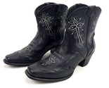 Durango Crush Womens Boots Black Leather RD3440 US 9.5M Crosses - $49.49