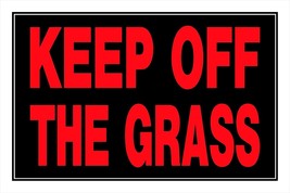 Keep Off The Grass Yard Sign 8&quot; X 12 Fluorescent Red Plastic Hillman 839948 - £15.20 GBP